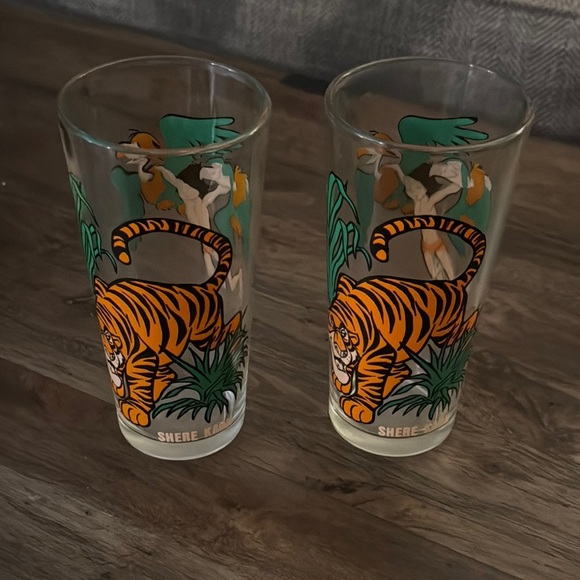 VTG Pepsi/The Jungle Book/Walt Disney World Themed Glasses Set of 2 SHERE KAHN - Picture 4 of 11